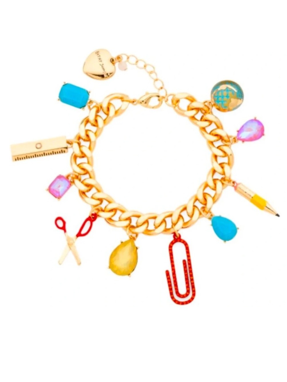 Betsey Johnson Back To School Charm Bracelet New